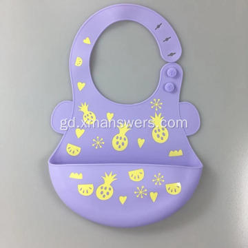 Bib Silicone Bog Custom Adjustable airson clann